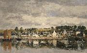 Village by a River Eugene Boudin